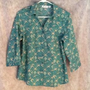 Blouse 3/4 Sleeve Button Down